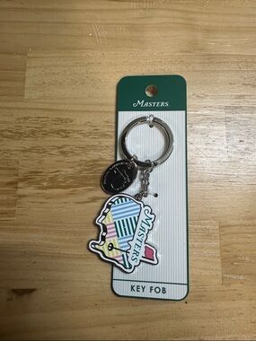 Masters Multicolor Striped Enamel Key Fob with Silver Ring